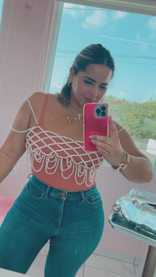 Pearls Crop Top